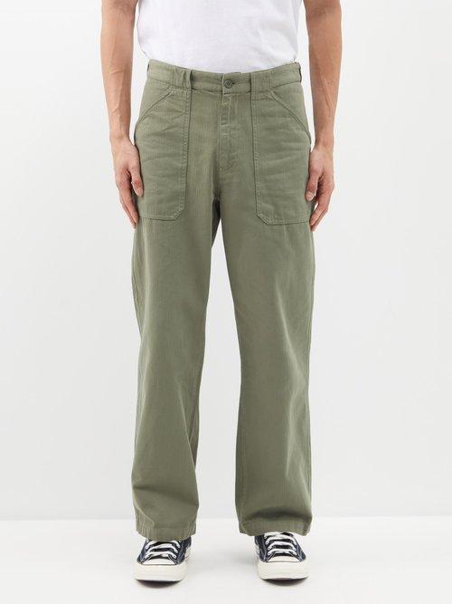 A.p.c. - Sidney Relaxed-leg Cotton Trousers - Mens - Khaki