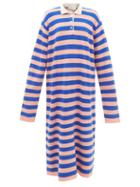 Extreme Cashmere - No.200 Croco Striped Stretch-cashmere Dress - Womens - Blue Stripe