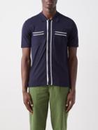 Orlebar Brown - Keeling Stripe-tipped Cotton-blend Shirt - Mens - Navy White