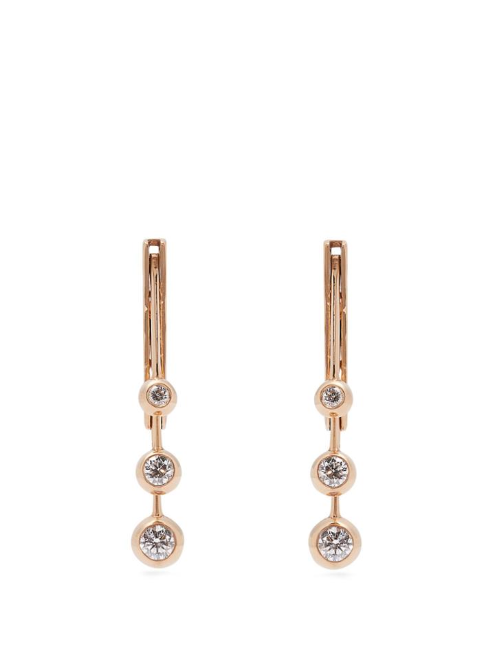 Marie Mas Diamond, Amethyst, Topaz & 18kt Rose-gold Earrings