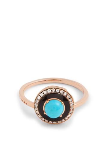 Selim Mouzannar Turquoise, Enamel & Pink-gold Mina Ring