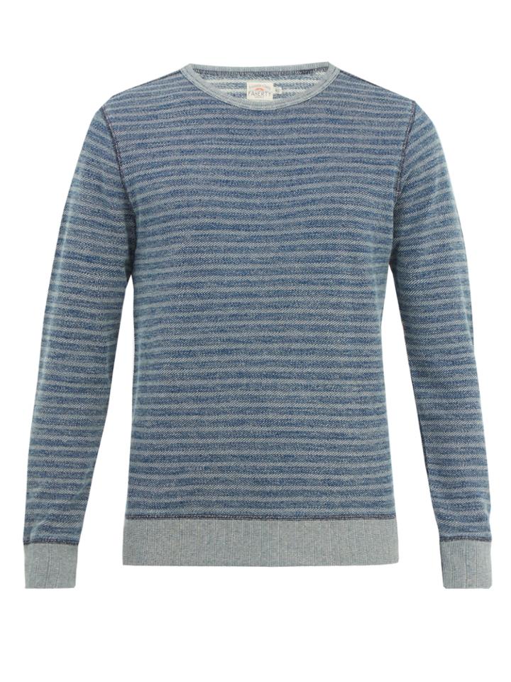 Faherty Crew-neck Striped Cotton Sweater