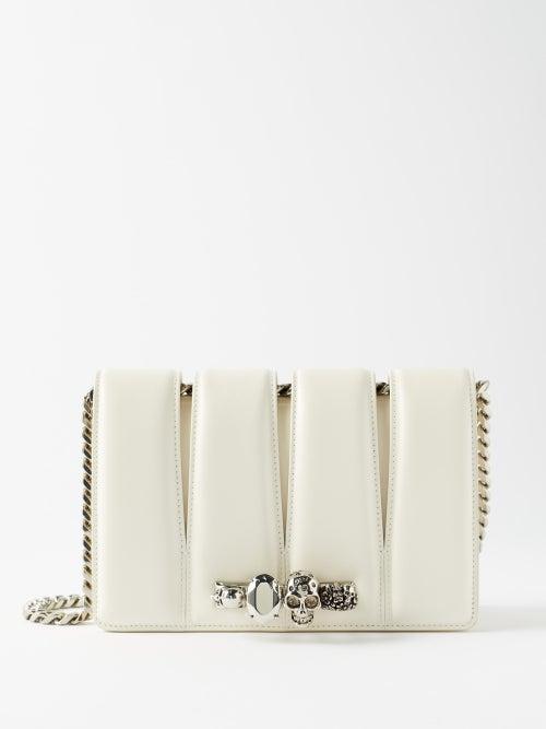 Alexander Mcqueen - The Slash Cutout Leather Cross-body Bag - Womens - White