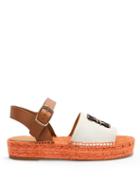 Loewe Paula's Ibiza - Anagram Leather And Canvas Espadrilles - Womens - Multi