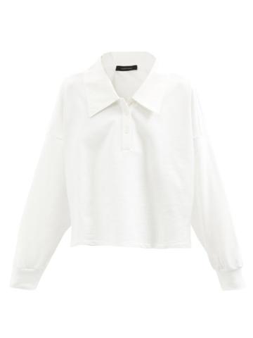 Made In Tomboy - Joy Drop-shoulder Cotton-jersey Polo Shirt - Womens - Cream