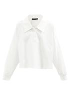 Made In Tomboy - Joy Drop-shoulder Cotton-jersey Polo Shirt - Womens - Cream