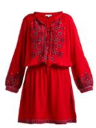 Matchesfashion.com Melissa Odabash - Nadja Geometric Embroidered Crepe Mini Dress - Womens - Red