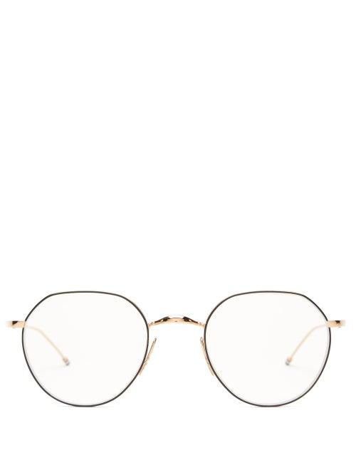 Matchesfashion.com Thom Browne - Round Metal Glasses - Mens - Gold Multi