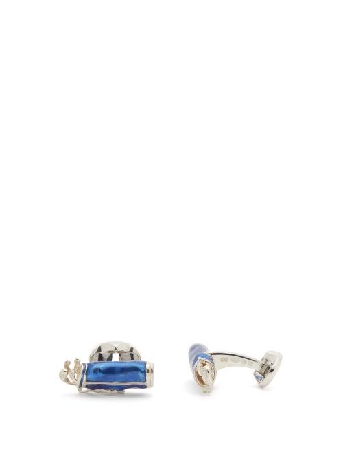 Matchesfashion.com Deakin & Francis - Golf Bag Sterling-silver Cufflinks - Mens - Blue