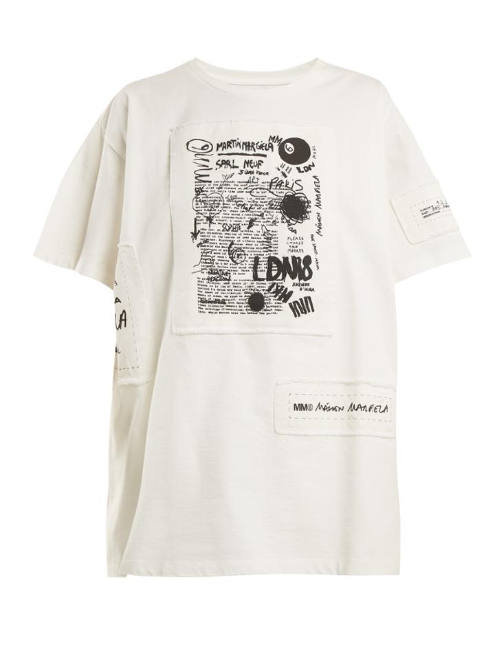 Mm6 Maison Margiela Printed-appliqu Cotton T-shirt