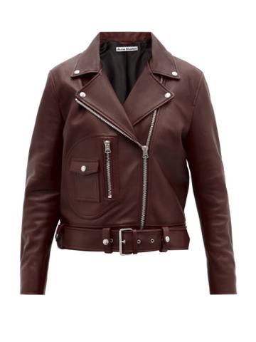 Matchesfashion.com Acne Studios - New Merlyn Leather Biker Jacket - Womens - Brown