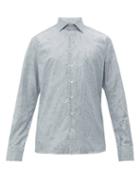 Matchesfashion.com Etro - Paisley Jacquard Striped Cotton Shirt - Mens - Blue White
