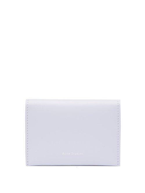 Matchesfashion.com Acne Studios - Logo Embossed Bi Fold Leather Cardholder - Mens - Light Blue