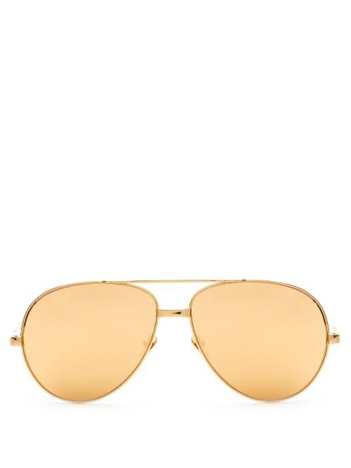 Linda Farrow Gold-plated Aviator Sunglasses