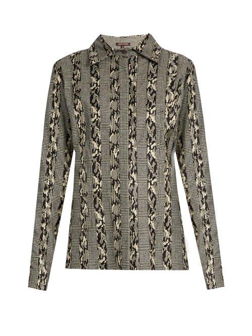 Matchesfashion.com Sophie Theallet - Joline Prince Of Wales Checked Shirt - Womens - Black White