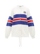 Gucci - Logo-embroidered Striped Cotton-jersey Jacket - Womens - White Multi