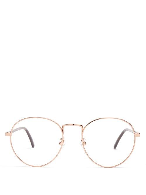 Matchesfashion.com Stella Mccartney - Round Frame Metal Glasses - Womens - Gold