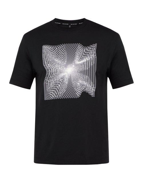 Matchesfashion.com Blackbarrett By Neil Barrett - Goal Mesh Cotton T Shirt - Mens - Black