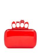 Alexander Mcqueen - Four Ring Plexi-glass Clutch - Womens - Red