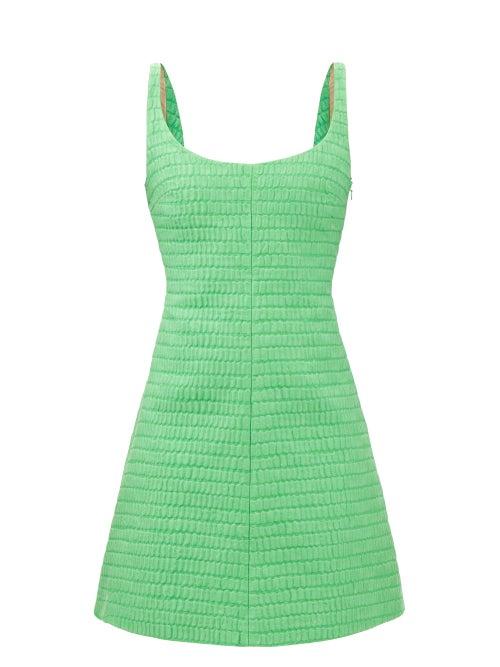 Emilia Wickstead - Taiga Scoop-neck Cotton-blend Cloqu Dress - Womens - Green
