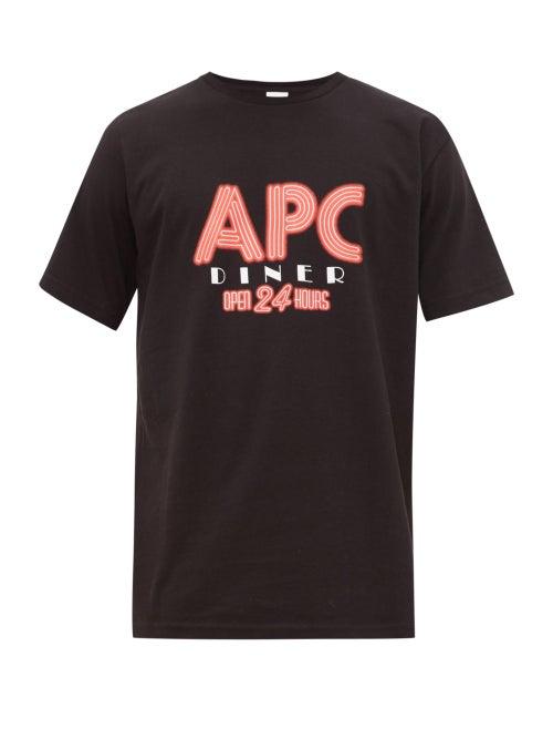 Matchesfashion.com A.p.c. - Taylor Diner Print Cotton T Shirt - Mens - Black