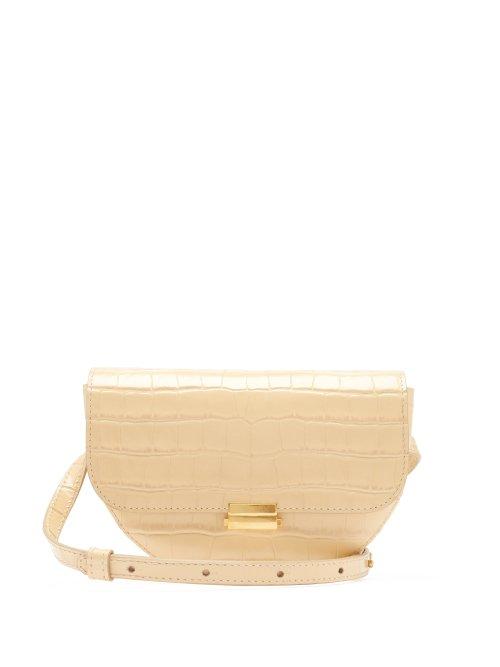 Matchesfashion.com Wandler - Anna Crocodile Effect Leather Belt Bag - Womens - Beige