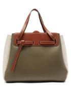 Matchesfashion.com Loewe - Lazo Linen And Leather Cross Body Bag - Womens - Khaki Multi