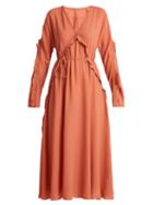Matchesfashion.com Bottega Veneta - Ruffle Trimmed Silk Dress - Womens - Mid Pink