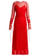 Diane Von Furstenberg Ruched Lace Gown
