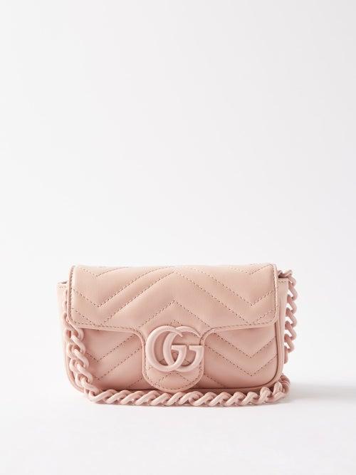 Gucci - Gg Marmont Quilted Leather Cross-body Bag - Womens - Pink