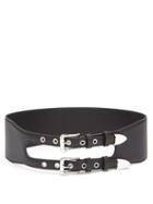 Matchesfashion.com Gabriela Hearst - Minerva Double-buckle Leather Belt - Womens - Black