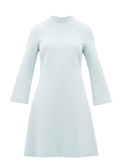 Matchesfashion.com Goat - Juno Wool Crepe Dress - Womens - Light Blue