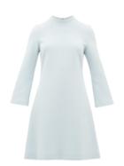 Matchesfashion.com Goat - Juno Wool Crepe Dress - Womens - Light Blue