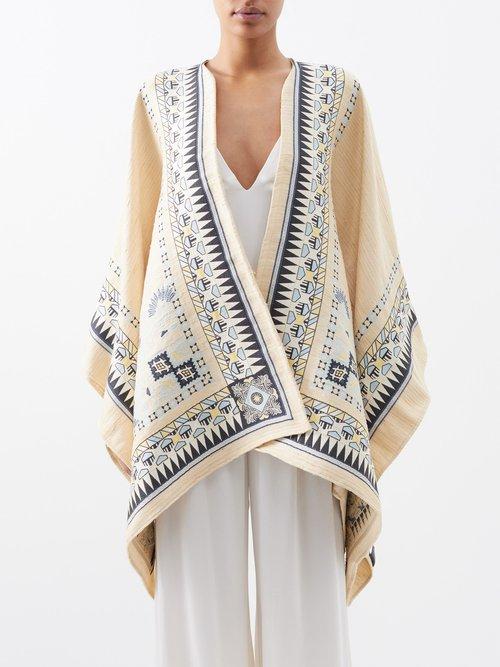 Etro - Mantella Abstract-jacquard Scarf - Womens - Cream Multi