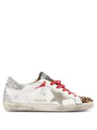 Matchesfashion.com Golden Goose - Superstar Glitter-panelled Leather Trainers - Womens - White Multi