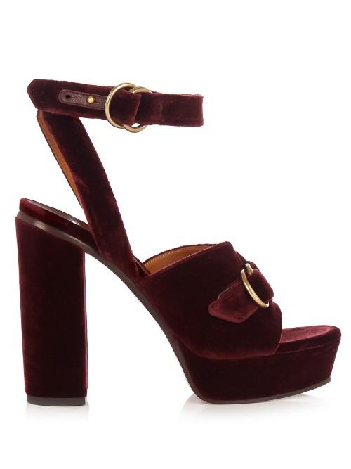 Chloé Kingsley Velvet Sandals