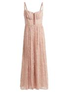 Matchesfashion.com Zimmermann - Castile Embroidered Silk Chiffon Jumpsuit - Womens - Light Pink