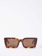 Linda Farrow - Nieve Rectangle Acetate Sunglasses - Womens - Tortoiseshell