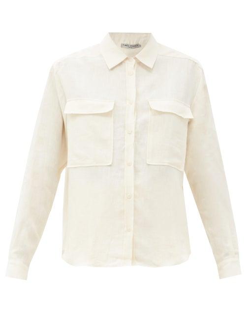 Matchesfashion.com Three Graces London - Willow Chest-pocket Linen Shirt - Womens - Ivory