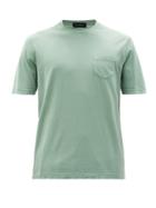 Matchesfashion.com Thom Sweeney - Patch-pocket Cotton-jersey T-shirt - Mens - Light Green