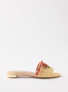 Aquazzura - Off To Ibiza Faux-raffia Sandals - Womens - Beige
