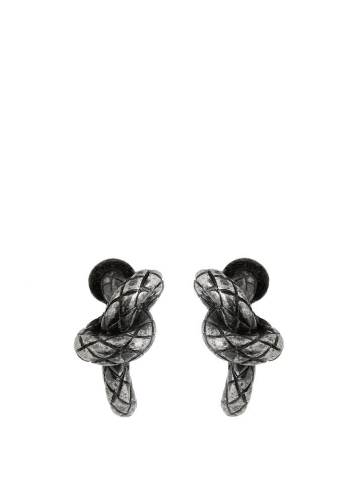Bottega Veneta Intrecciato Oxidised Sterling-silver Earrings