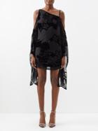 Tom Ford - Primrose Velvet-devor Mini Dress - Womens - Black