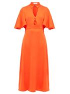 Matchesfashion.com Franoise - Cut Out Cape Back Satin Dress - Womens - Orange