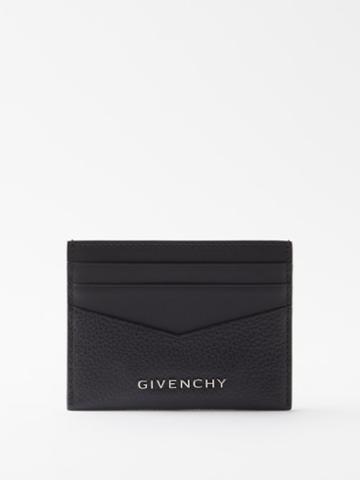 Givenchy - Logo-plaque Grained-leather Cardholder - Mens - Black