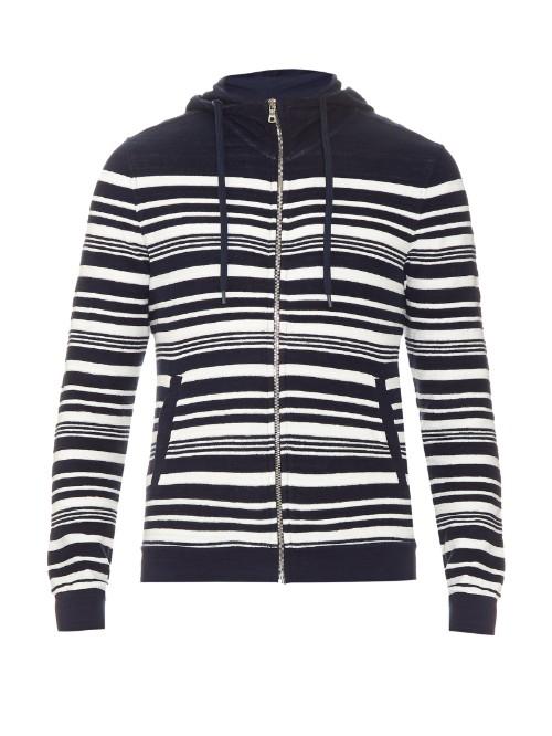 Orlebar Brown Caden Percy Striped Cotton Hooded Sweatshirt