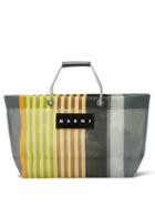 Ladies Bags Marni Market - Striped Canvas Tote Bag - Womens - Yellow Multi