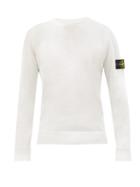 Matchesfashion.com Stone Island - Logo-patch Wool Sweater - Mens - White