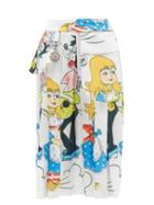 Chopova Lowena - Linus Upcycled Printed Pleated Skirt - Womens - White Multi