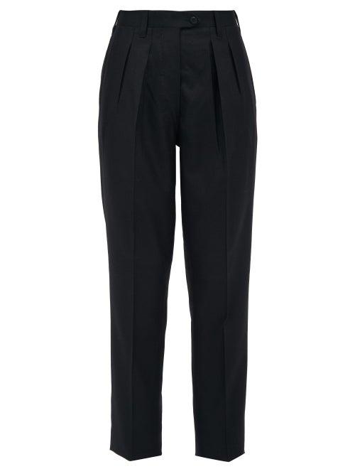 Matchesfashion.com Giuliva Heritage Collection - The Husband Pleated Virgin Wool Twill Trousers - Womens - Black